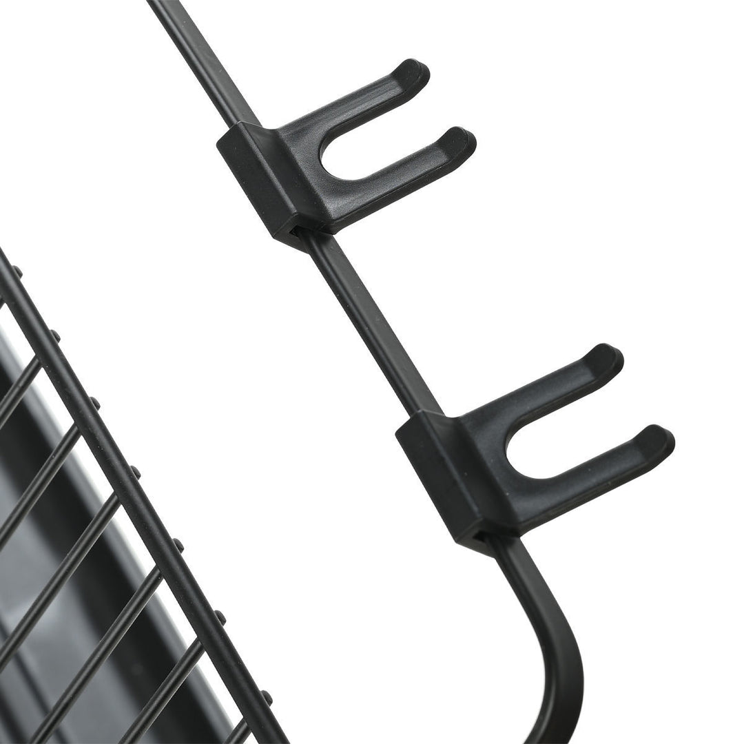 Πιατοθήκη Μεταλλική Αναδιπλούμενη Με 2 Επίπεδα Μαύρη Estia 42,5X32X27.5cm