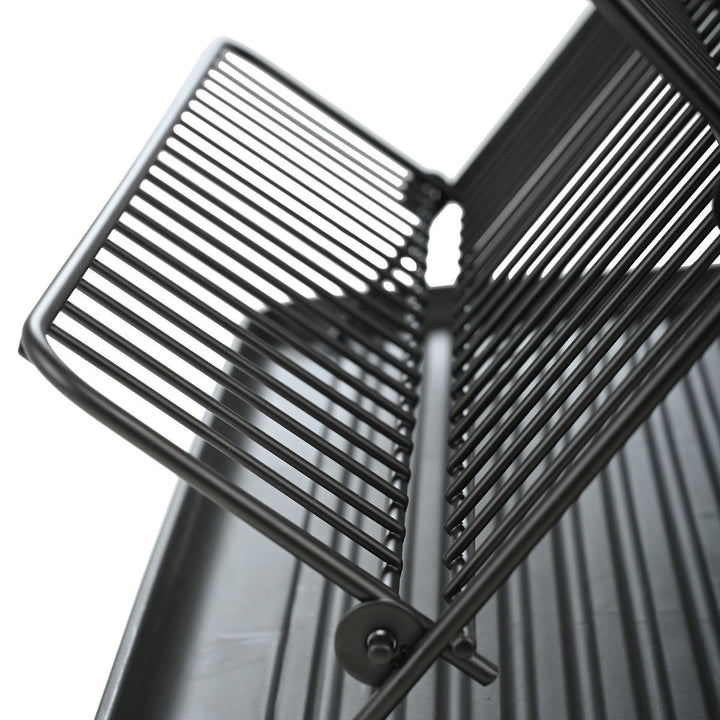 Πιατοθήκη Μεταλλική Αναδιπλούμενη Με 2 Επίπεδα Μαύρη Estia 42,5X32X27.5cm