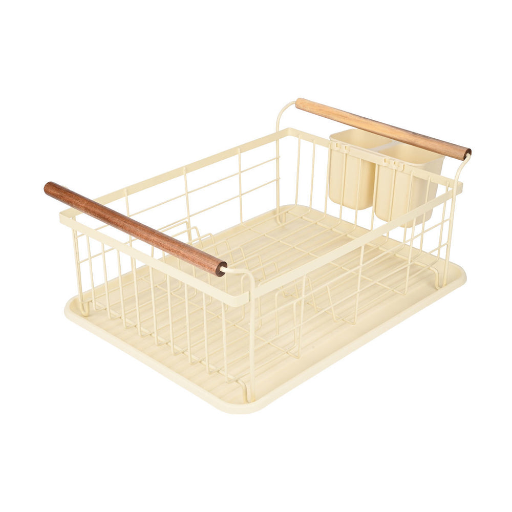 Πιατοθήκη Εκρού Μεταλλική Με Πλαστική Βάση & Λαβές Estia 44X32X20cm