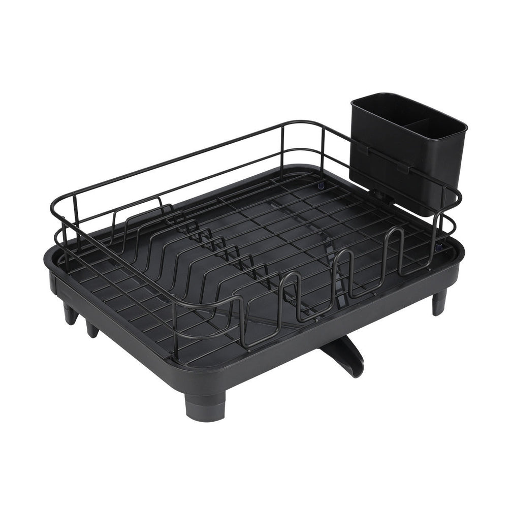 Πιατοθήκη Μεταλλική Με Πλαστική Αναπτυσσόμενη Βάση Μαύρη Estia 41X32X15cm