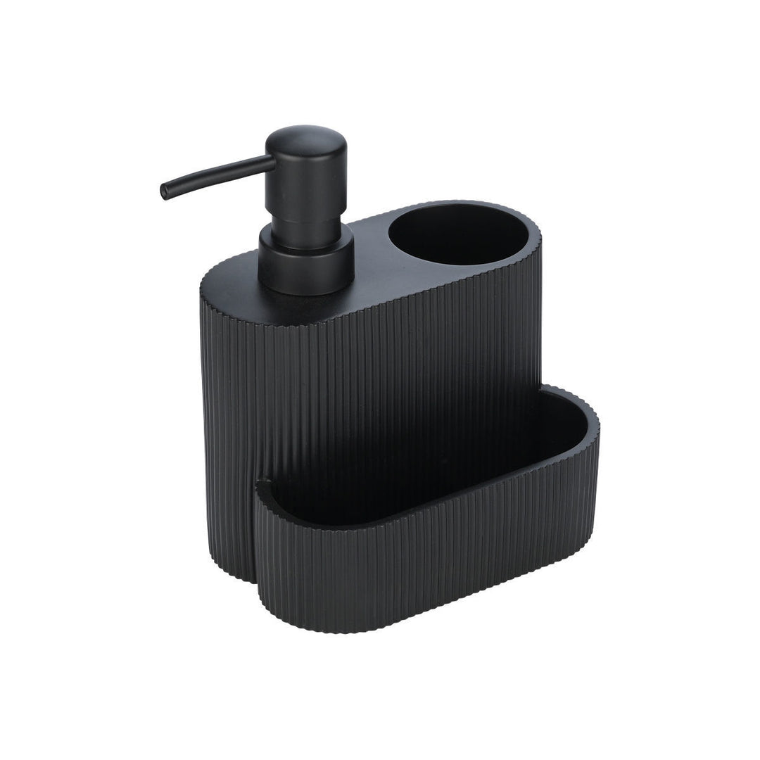 Δοχείο Για Υγρό Πιάτων Μαύρο Με Θήκη Για Βούρτσα Καθαρισμού & Σφουγγάρι Estia 16X13X9,5cm