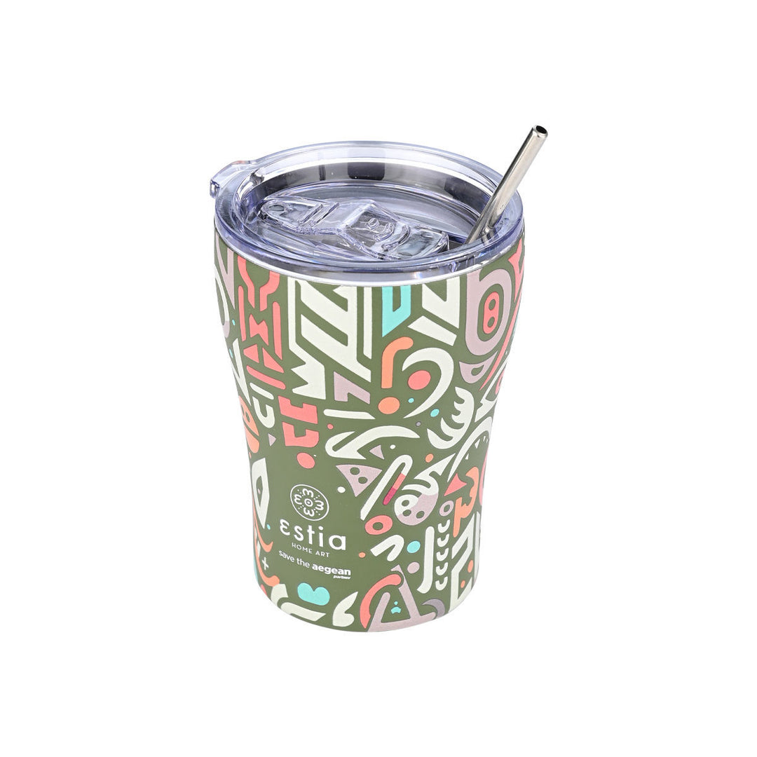 Estia Ποτήρι Θερμός  Save The Aegean 350ml Πολύχρωμα Σχέδια Geovivid Coffee Mug