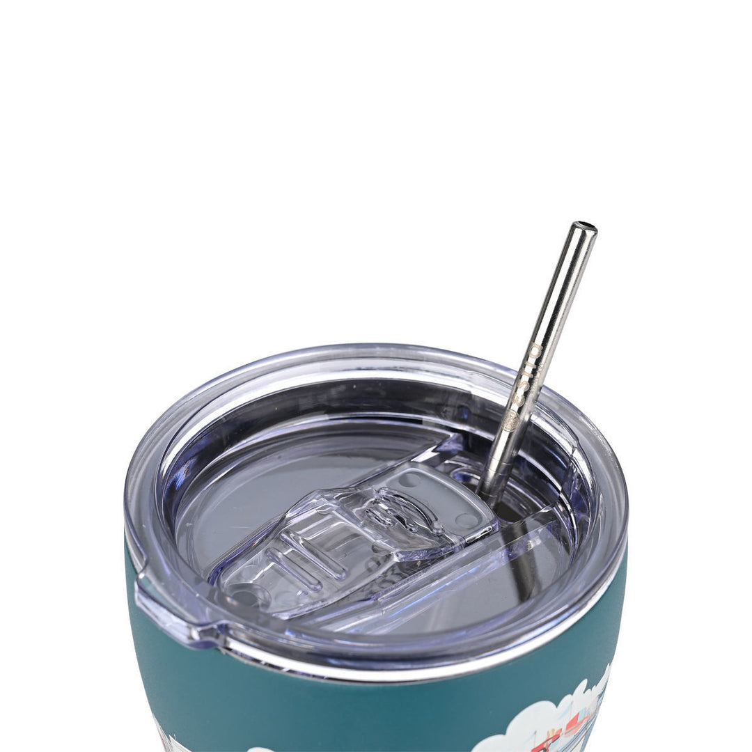 Estia Ποτήρι Θερμός  Save The Aegean 350ml Πετρόλ Με Σπίτια Urban Mythos Coffee Mug