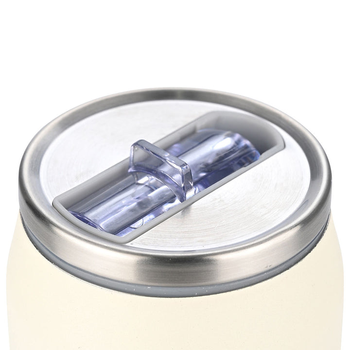 Επάνω όψη του θερμός Estia Home Art Alpine Essence που δείχνει τη διάφανη βαλβίδα του καπακιού, φωτογραφημένος σε καθαρό λευκό φόντο.