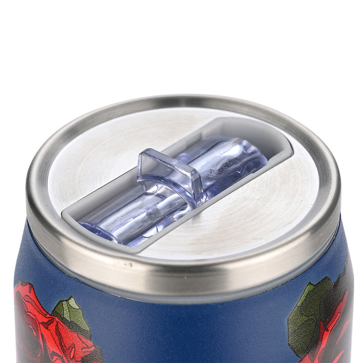 Καπάκι θερμός Estia Home Art με διαφανές στόμιο σε κλειστή θέση και μεταλλικό περίγραμμα, λεπτομερής λήψη προϊόντος.