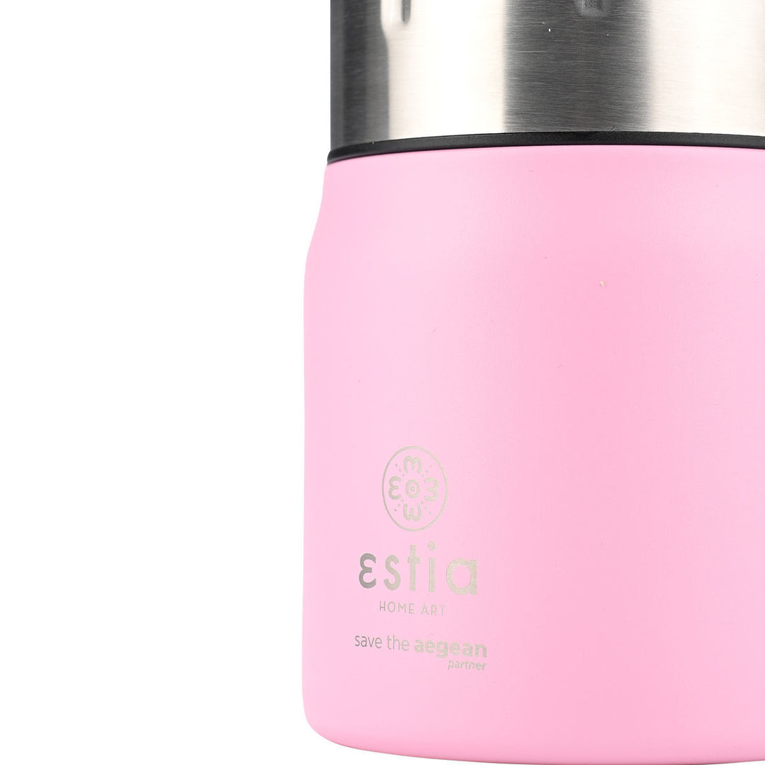 Estia Φαγητοδοχείο Θερμός Με Κουτάλι Save The Aegean 0.5lt Ροζ Blossom Rose Lunch Pot