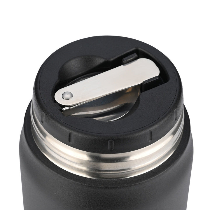 Estia Φαγητοδοχείο Θερμός Με Κουτάλι Save The Aegean 0.5lt Μαύρο Midnight Black Lunch Pot