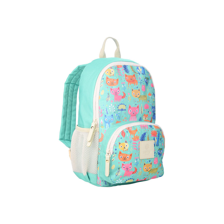 Τσάντα Παιδική 10lt Estia Τιρκουάζ Με Γάτες Feline Foliage