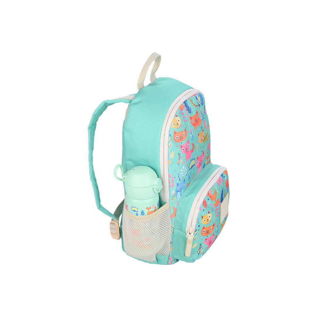 Τσάντα Παιδική 10lt Estia Τιρκουάζ Με Γάτες Feline Foliage