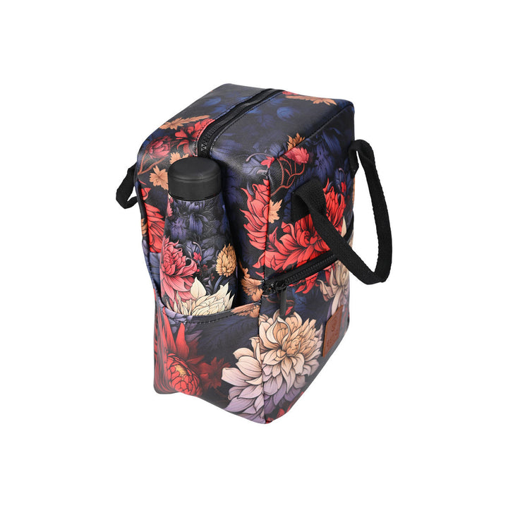 Τσάντα Φαγητού Ισοθερμική 7lt Estia Save The Aegean Μαύρο Φλοράλ Midnight Blosom