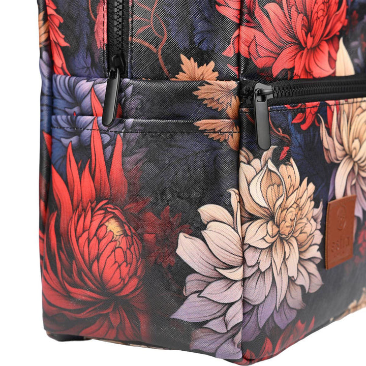 Τσάντα Φαγητού Ισοθερμική 7lt Estia Save The Aegean Μαύρο Φλοράλ Midnight Blosom