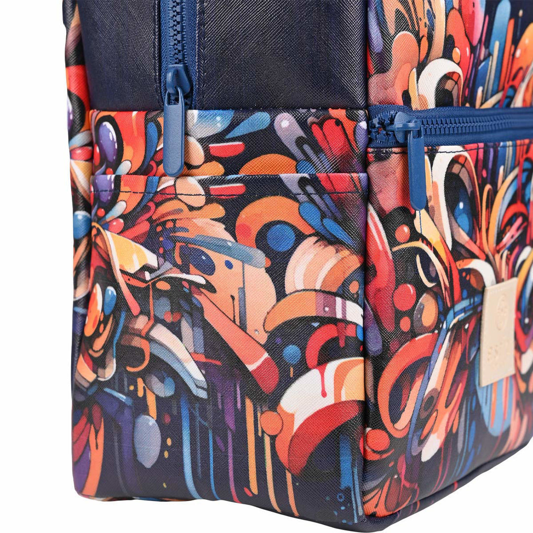 Τσάντα Φαγητού Ισοθερμική 7lt Estia Save The Aegean Μπλε Με Πολύχρωμα Σχέδια Vibrant Vortex