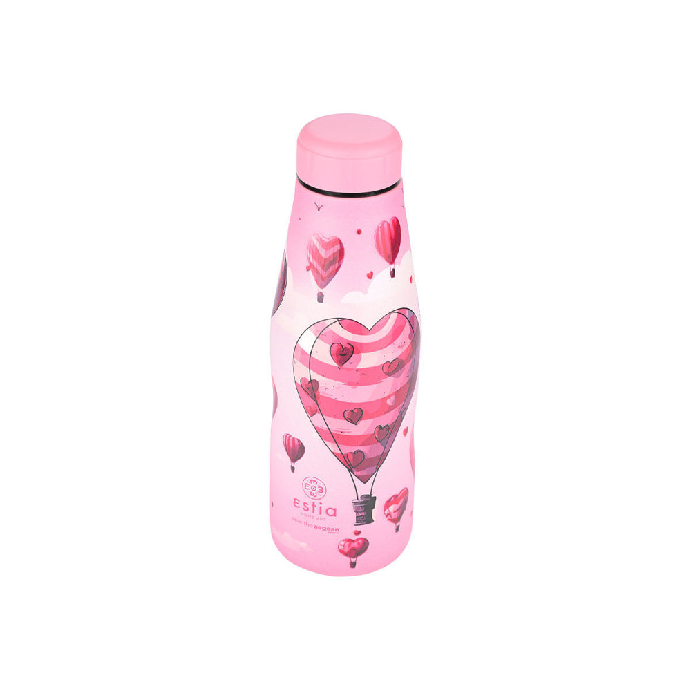 Estia Μπουκάλι Θερμός Save The Aegean 500ml Ροζ Με Αερόστατο Love Ascend