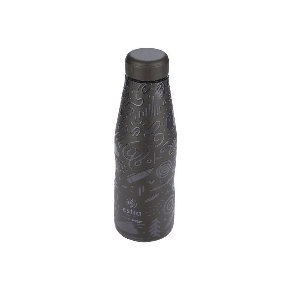 Estia Μπουκάλι Θερμός Save The Aegean 500ml Μαύρο Noir Echo