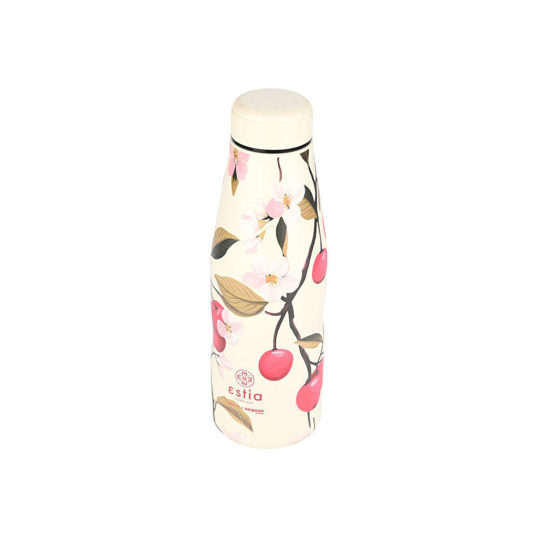Estia Μπουκάλι Θερμός Save The Aegean 500ml Εκρού Με Κεράσια Sakura Whisper
