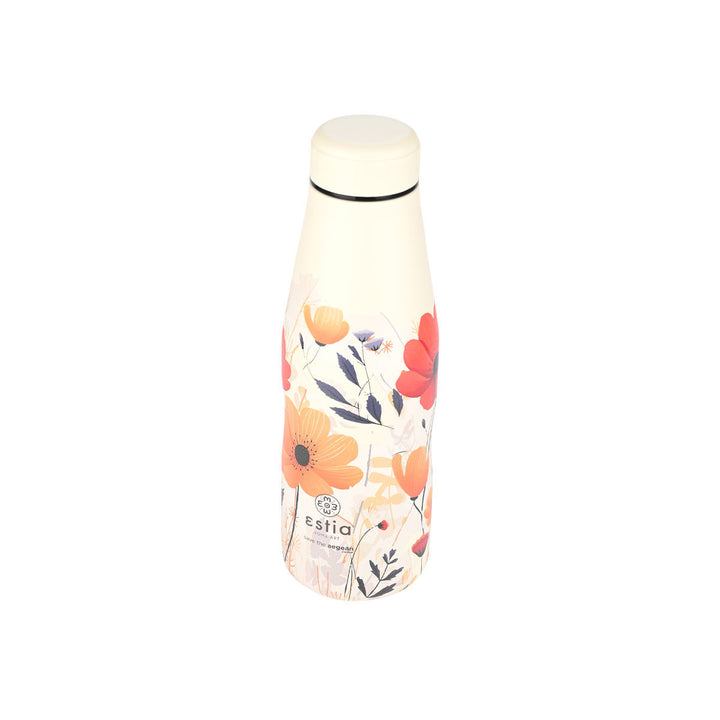 Estia Μπουκάλι Θερμός Save The Aegean 500ml Εκρού Φλοράλ Summer Reverie