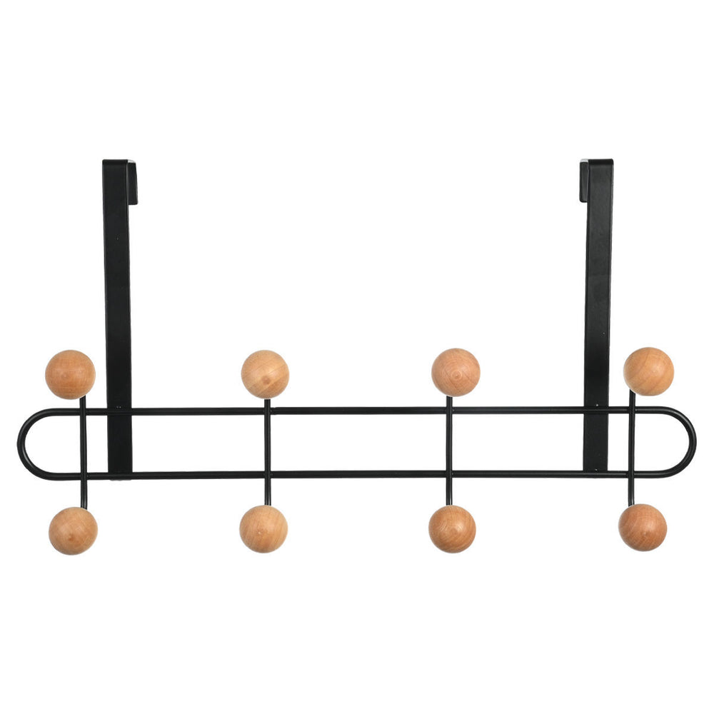 Κρεμάστρα Πόρτας Μεταλλική 41X75X23cm 8 Θέσεων Μαύρη Estia