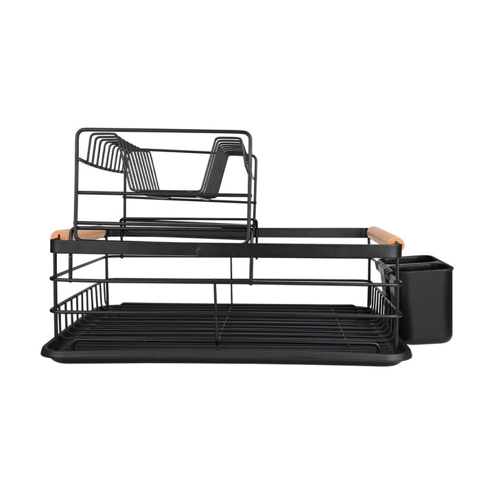 Πιατοθήκη Μεταλλική Διόροφη Μαύρη Με Λαβές & Πλαστική Βάση Estia 41X30X20cm