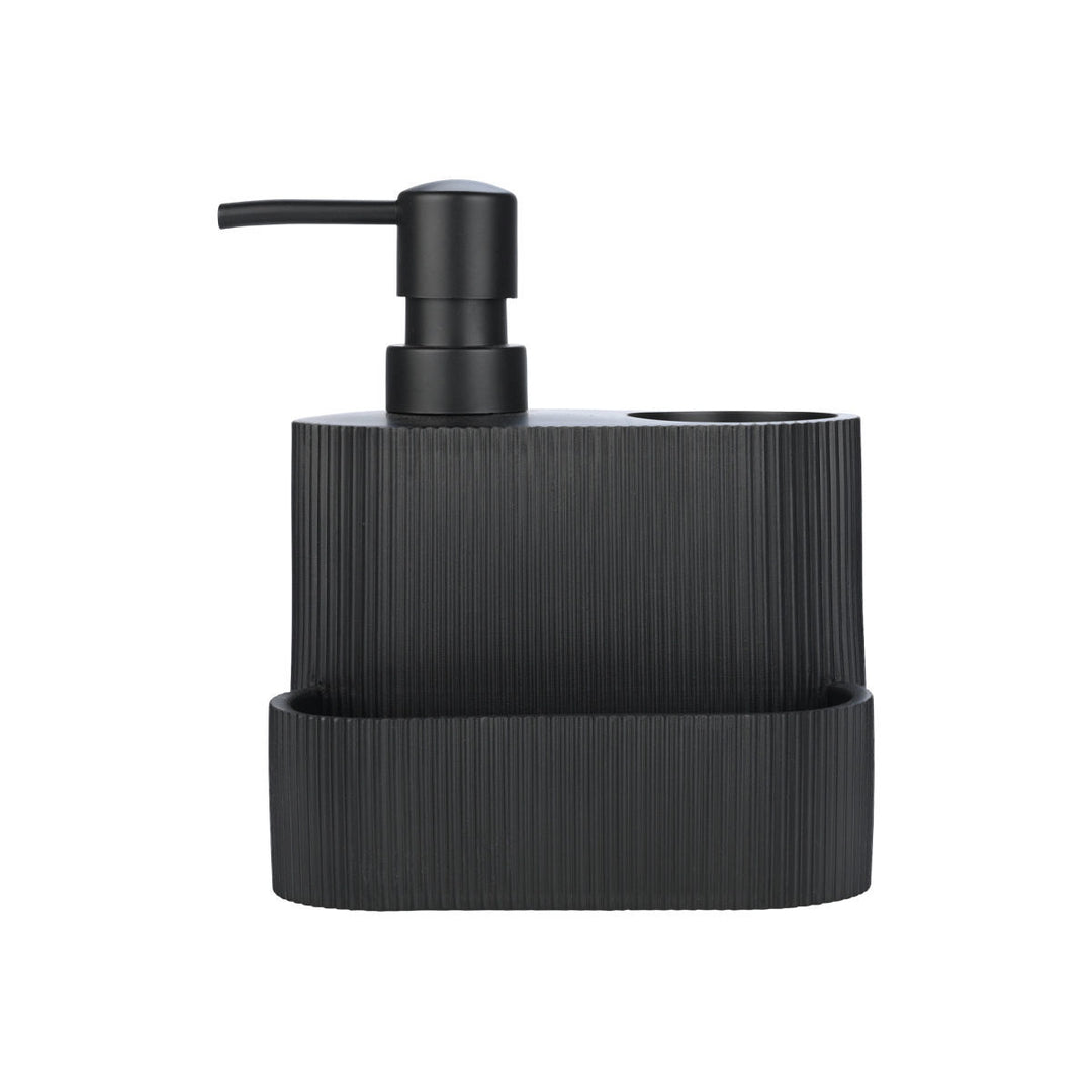 Δοχείο Για Υγρό Πιάτων Μαύρο Με Θήκη Για Βούρτσα Καθαρισμού & Σφουγγάρι Estia 16X13X9,5cm