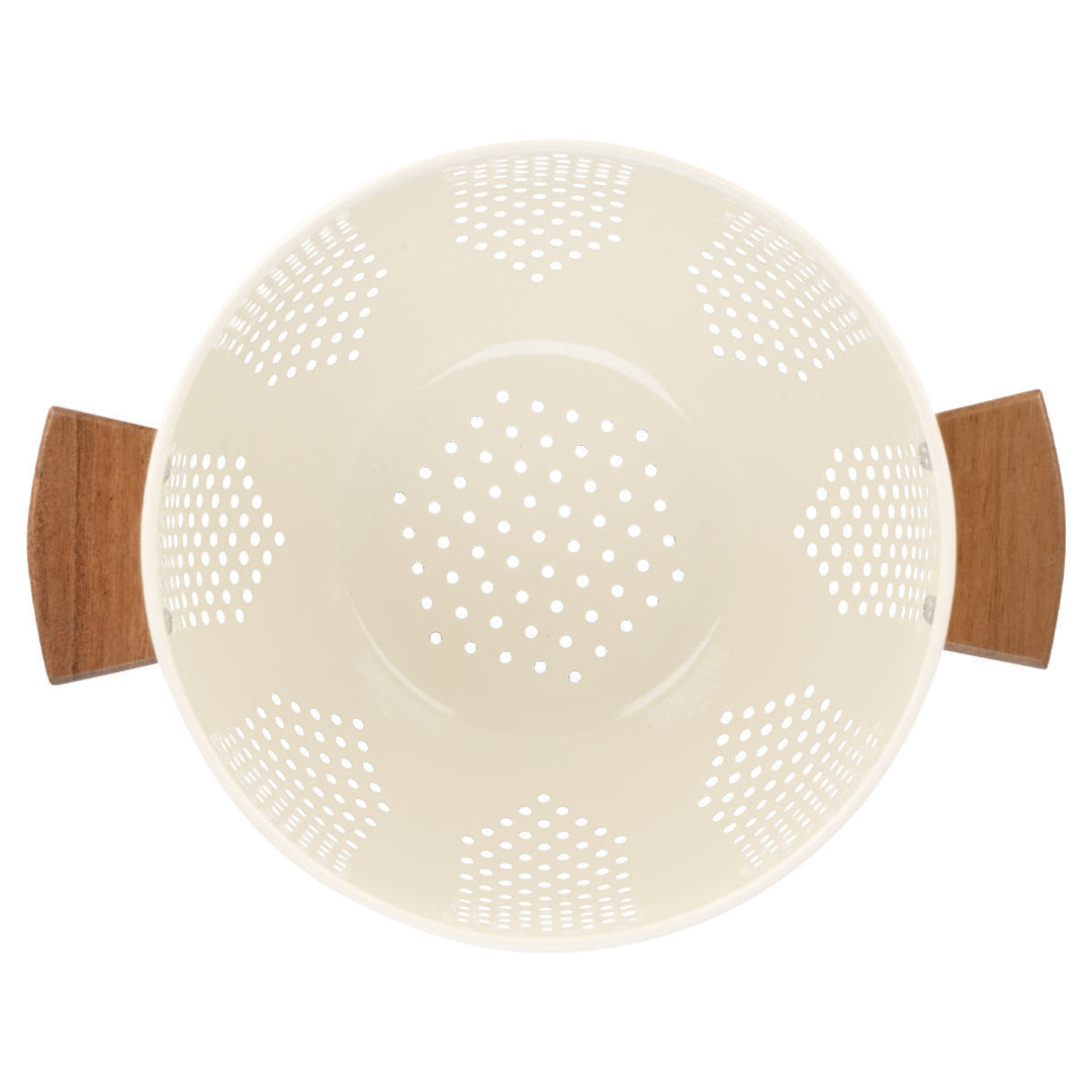 Σουρωτήρι Ζυμαρικών Ανοξείδωτο 22cm Με Ξύλινες Λαβές Ivory Allure Estia