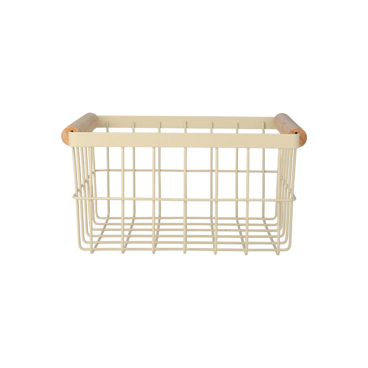 Καλάθι Οργάνωσης Μεταλλικό Με Ξύλινες Λαβές 24x18 Ivory Allure Estia