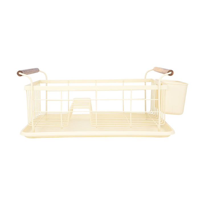 Πιατοθήκη Εκρού Μεταλλική Με Πλαστική Βάση & Λαβές Estia 44X32X20cm