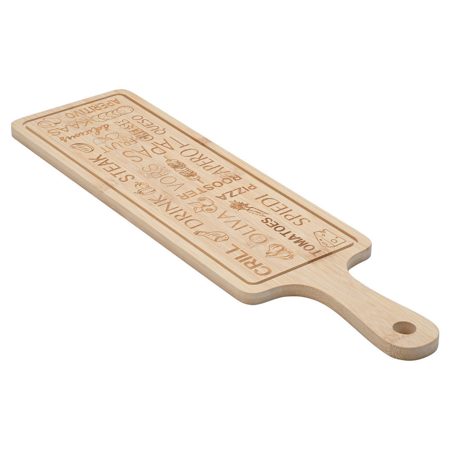 Πλατώ Σερβιρίσματος Bamboo Με Χαραγμένες Λέξεις Φαγητών Estia 44X12cm