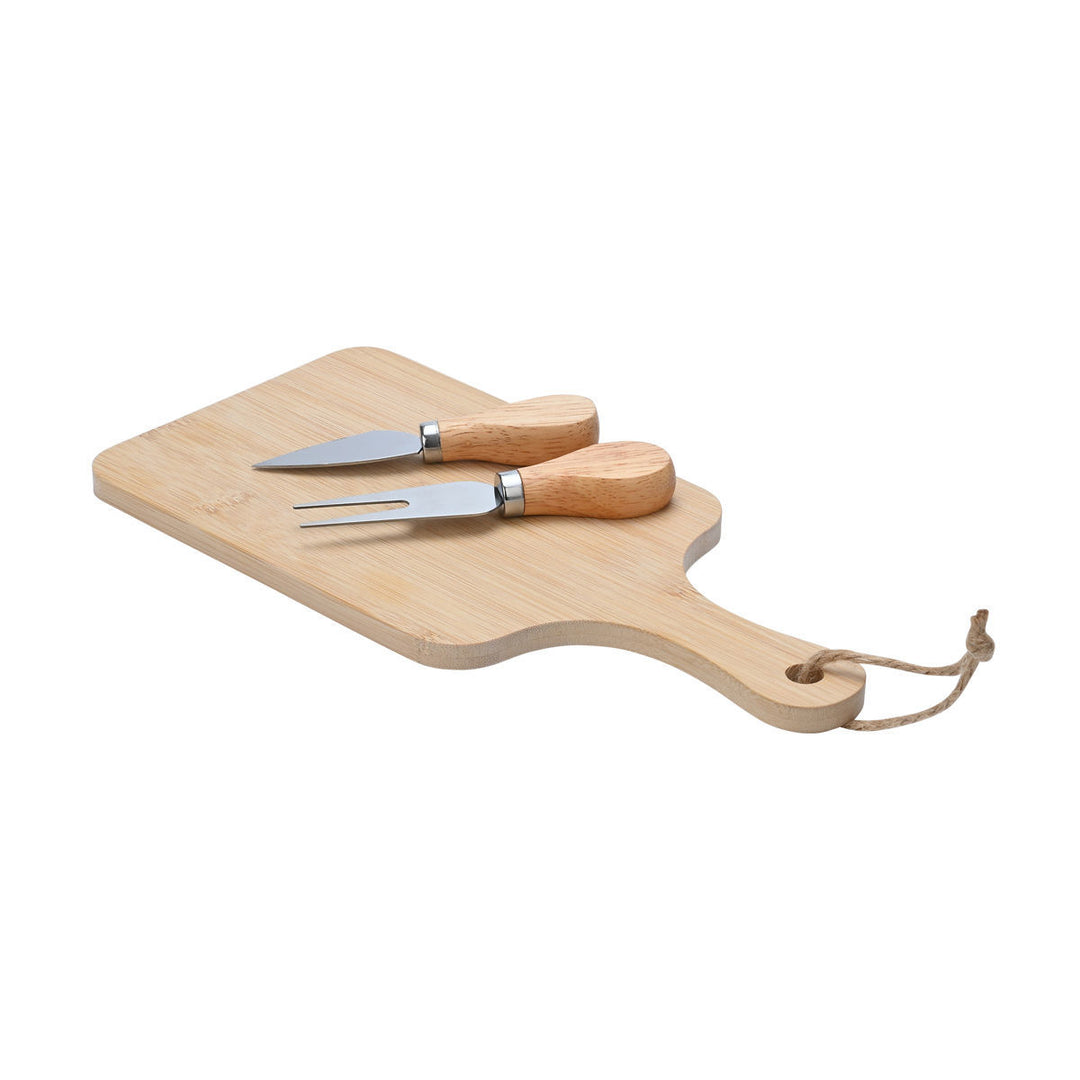 Πλατώ Σερβιρίσματος Bamboo Με 2 Μαχαίρια Τυριού Estia 5X14cm