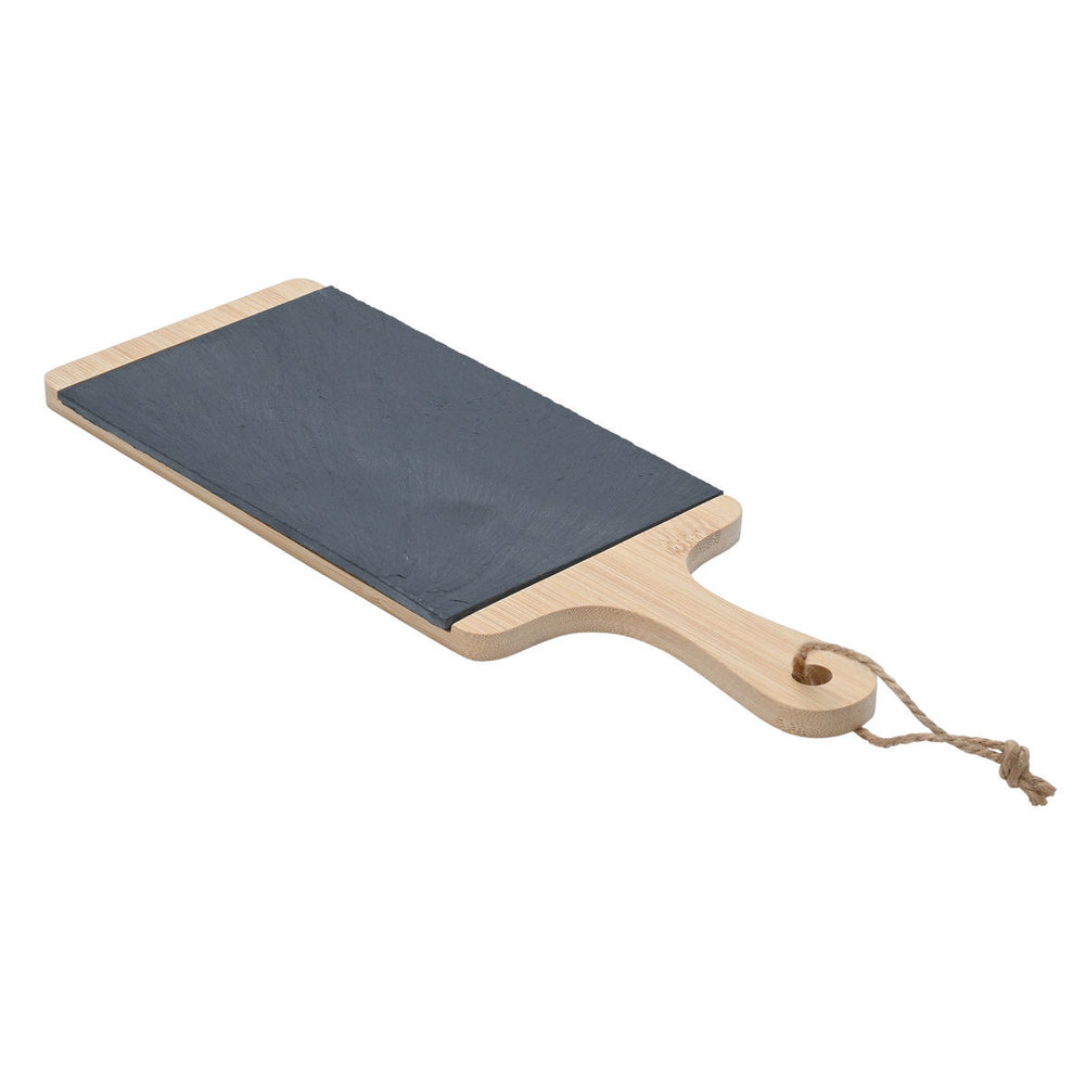 Πλατώ Σερβιρίσματος Σχιστόλιθου Με Ξύλινη Βάση Estia 33X12cm