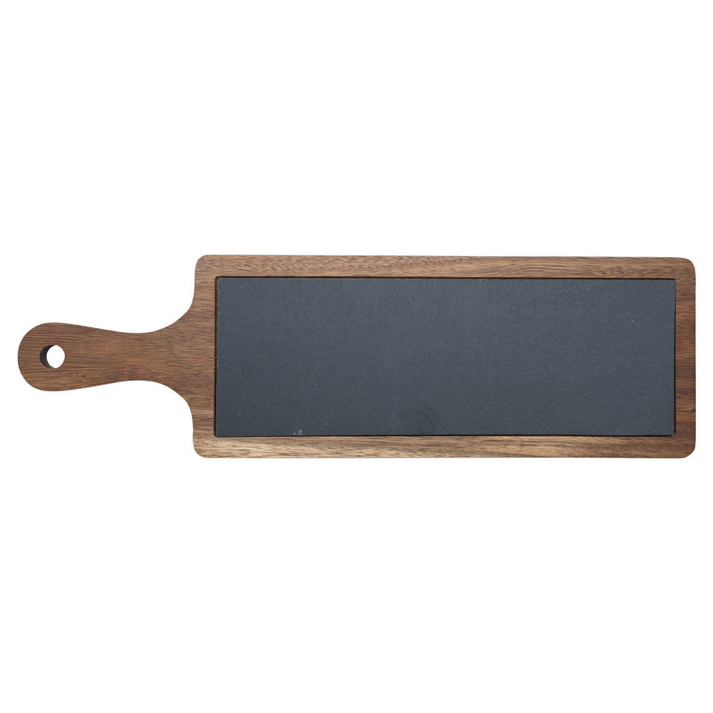 Πλατώ Σερβιρίσματος Σχιστόλιθου Με Ξύλινη Βάση Estia 44X13cm