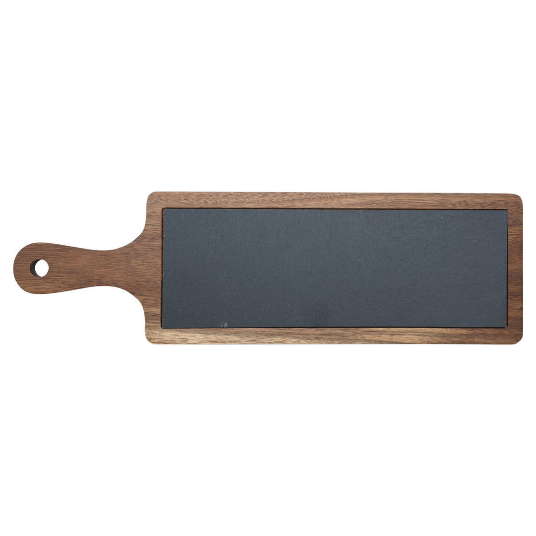 Πλατώ Σερβιρίσματος Σχιστόλιθου Με Ξύλινη Βάση Estia 44X13cm