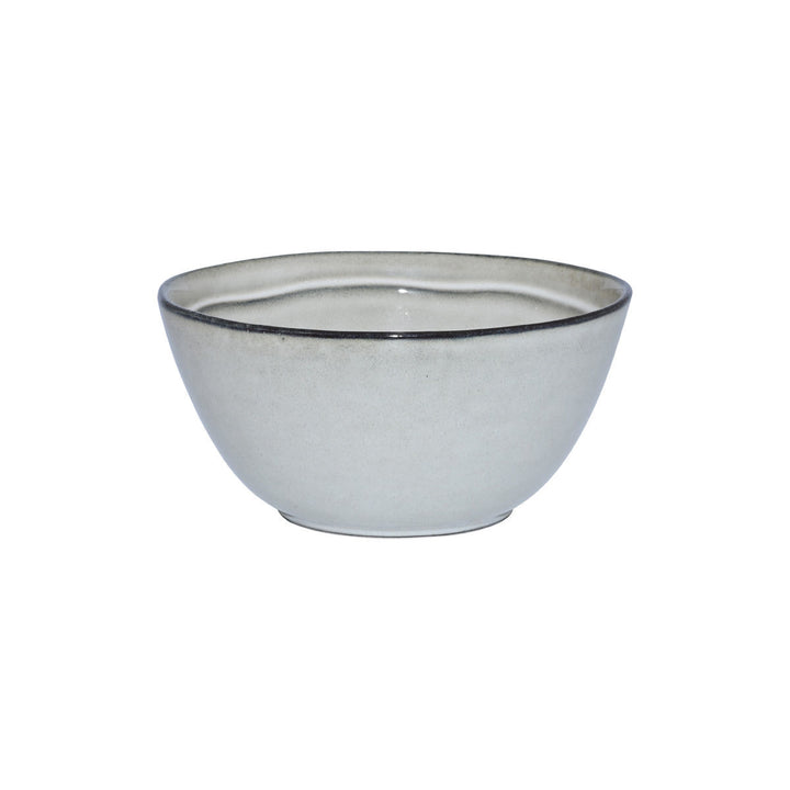 Πλευρική όψη μπολ για ντιπ Estia από stoneware σε γκρι τόνο, σε καθαρό λευκό φόντο που αναδεικνύει το σχήμα και την υφή του.