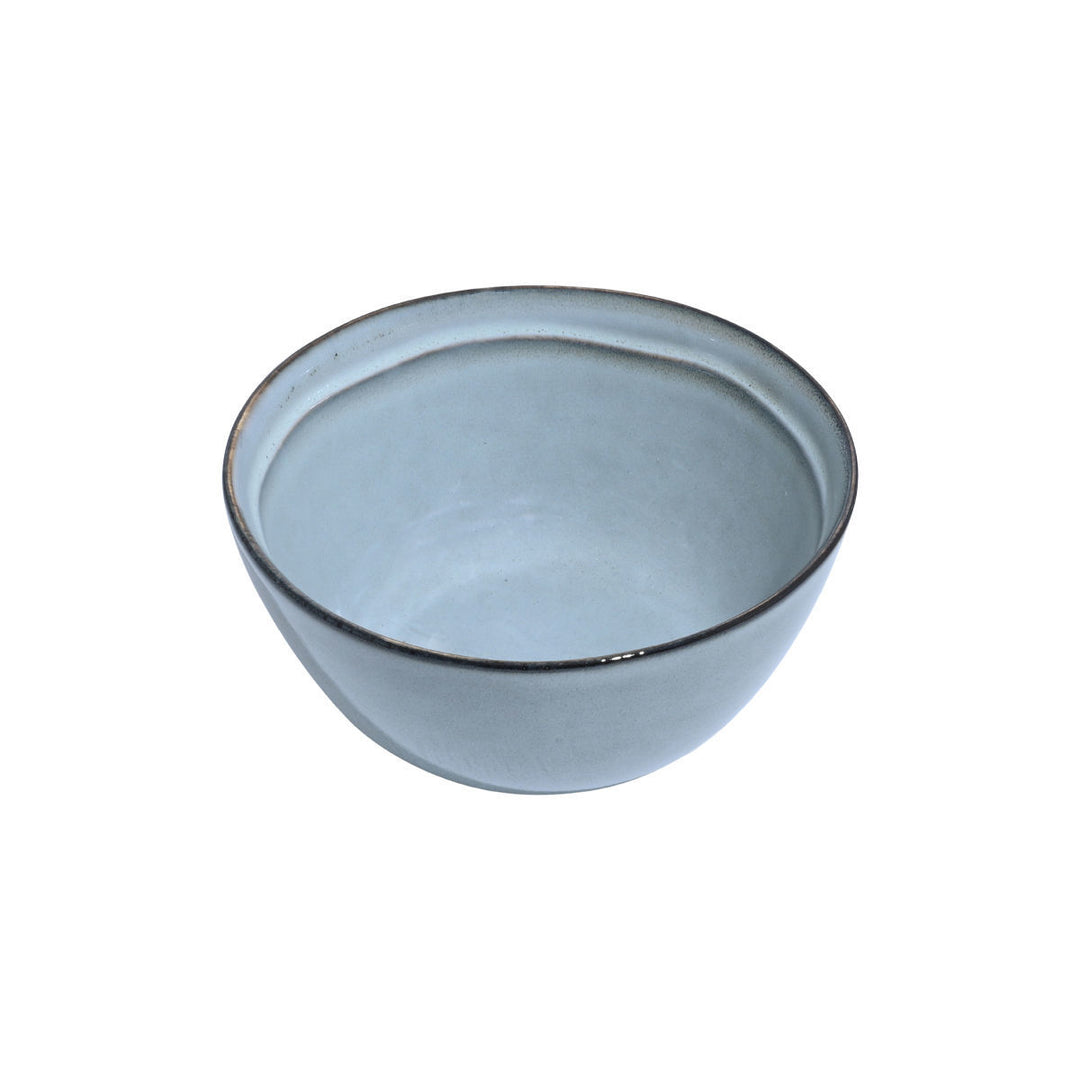 Μπολ για ντιπ Estia σε γαλάζιο χρώμα από stoneware, φωτογραφημένο σε λευκό φόντο που αναδεικνύει το σχήμα και το διακριτικό περίγραμμα.