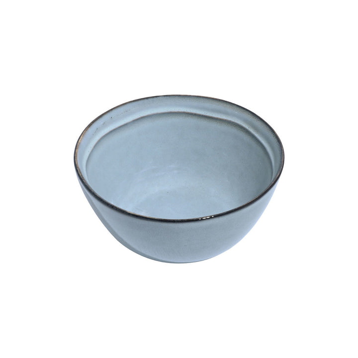 Μπολ για ντιπ Estia σε γαλάζιο χρώμα από stoneware, φωτογραφημένο σε λευκό φόντο που αναδεικνύει το σχήμα και το διακριτικό περίγραμμα.