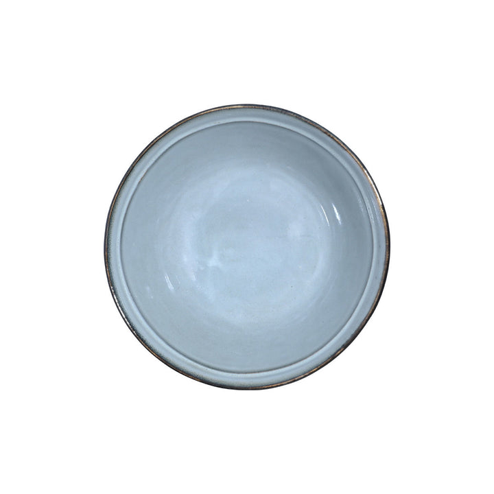 Άνω όψη από μπολ για ντιπ Estia stoneware σε γαλάζια απόχρωση, με στρογγυλό σχήμα και ήπια γυαλισμένο εσωτερικό.