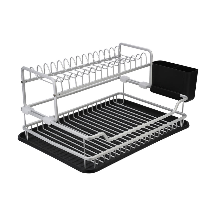 Πιατοθήκη Αλουμινίου Διόροφη Με Πλαστική Βάση Estia 50X30X12cm