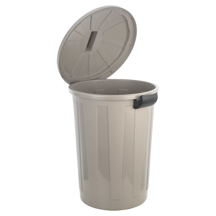 Κάδος Απορριμάτων Γκρι Εξωτερικού Χώρου Πλαστικός Με Καπάκι 60lt Estia