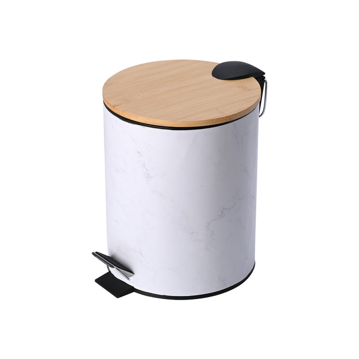 Καλάθι Μπάνιου Με Σχέδιο Μαρμάρου Μεταλλικό 5lt Estia