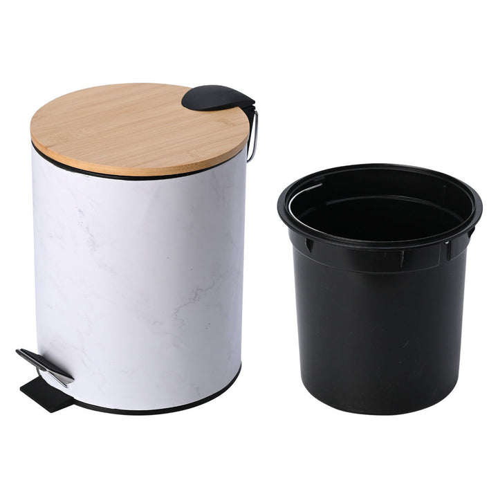 Καλάθι Μπάνιου Με Σχέδιο Μαρμάρου Μεταλλικό 5lt Estia