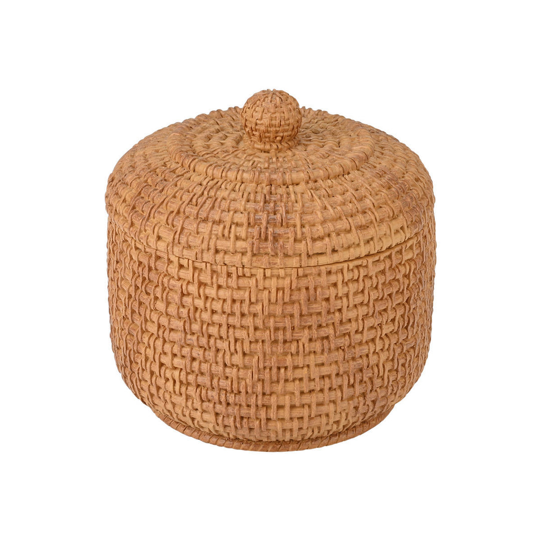 Estia Δοχείο Για Βαμβάκι/Μπατονέτες Ρητίνης Καφέ Rope