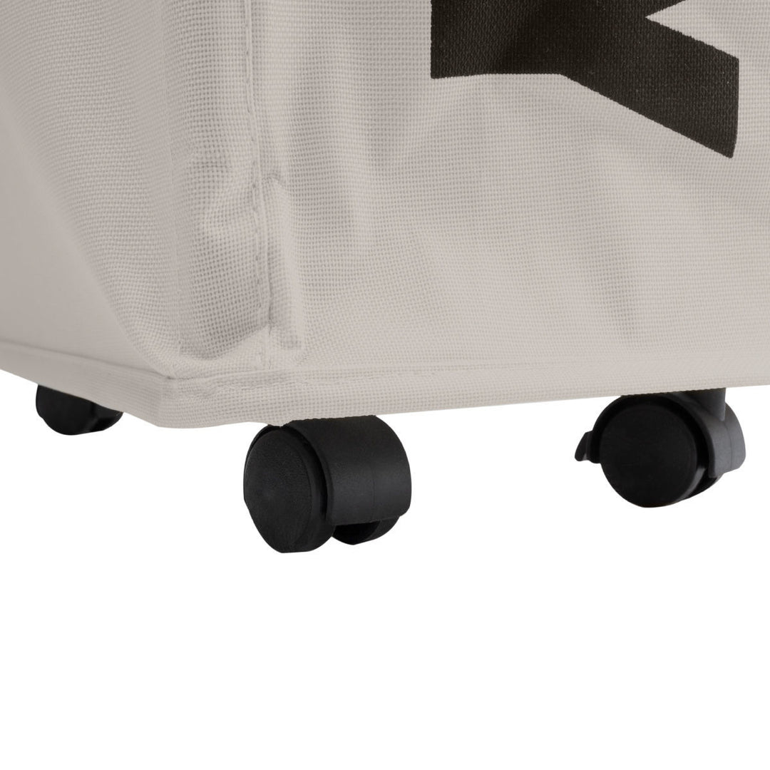 Καλάθι Απλύτων Υφασμάτινο Μπεζ 45lt Με Ροδάκια Estia