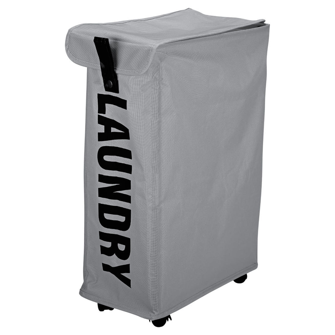 Καλάθι Απλύτων Υφασμάτινο Γκρι 45lt Με Ροδάκια Estia