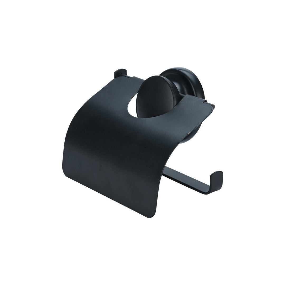 Χαρτοθήκη Με Βεντούζα Μεταλλική Μαύρη Estia