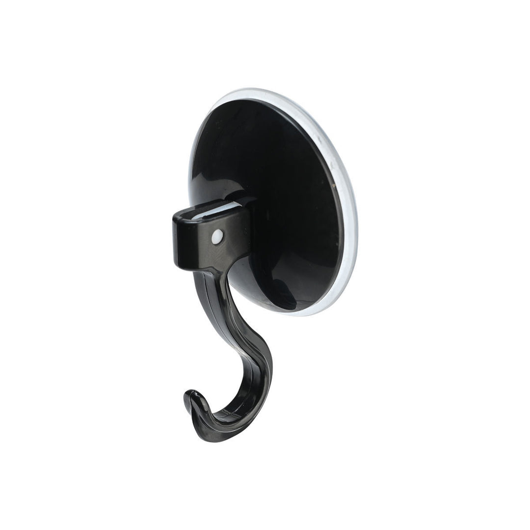 Κρεμάστρα Μονή Πλαστική Με Βεντούζα Μαύρη Estia