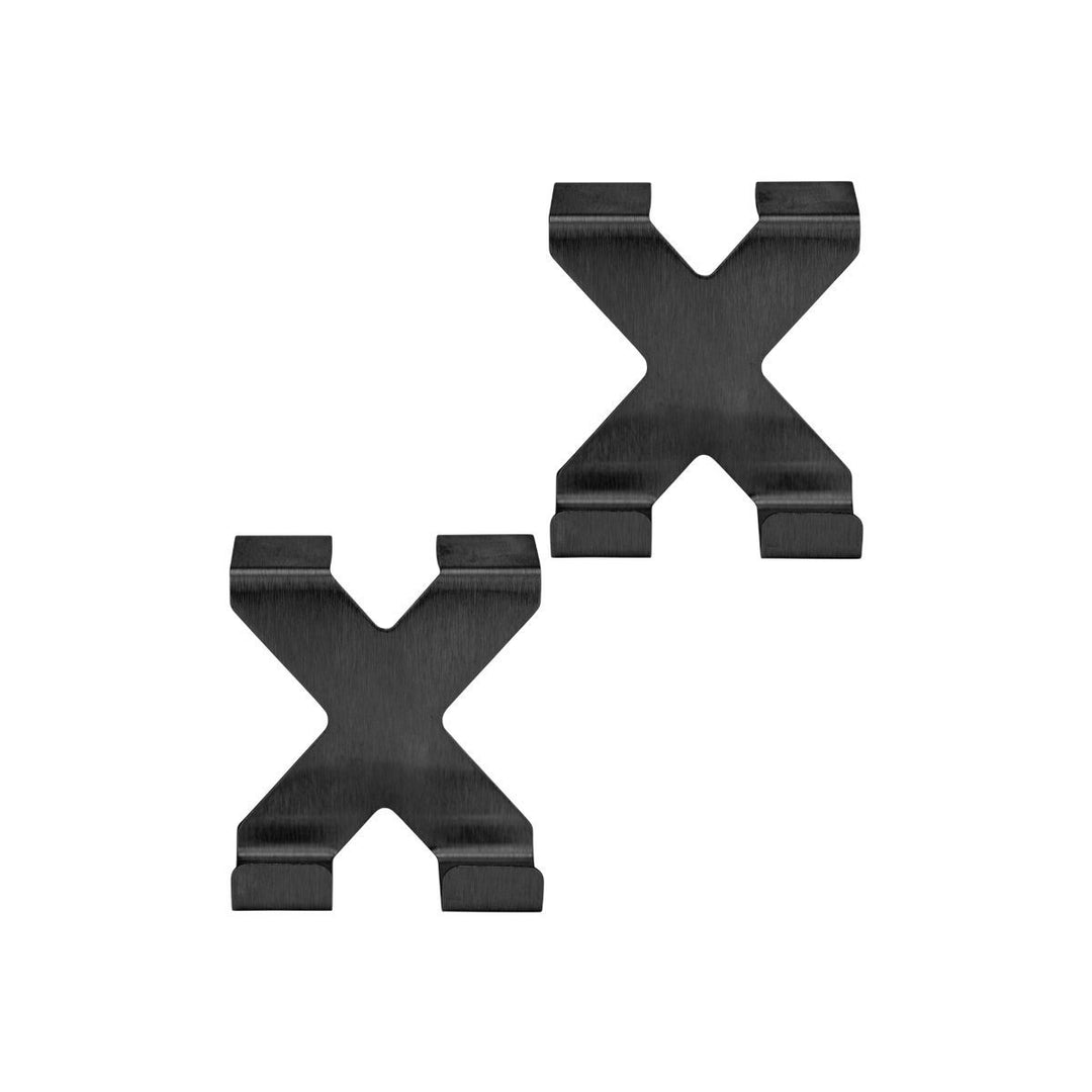 Κρεμάστρα Διπλή Μεταλλική Μαύρη Σετ 2τμχ Estia