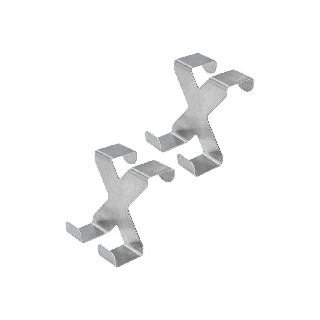 Κρεμάστρα Διπλή Μεταλλική Inox Σετ 2τμχ Estia