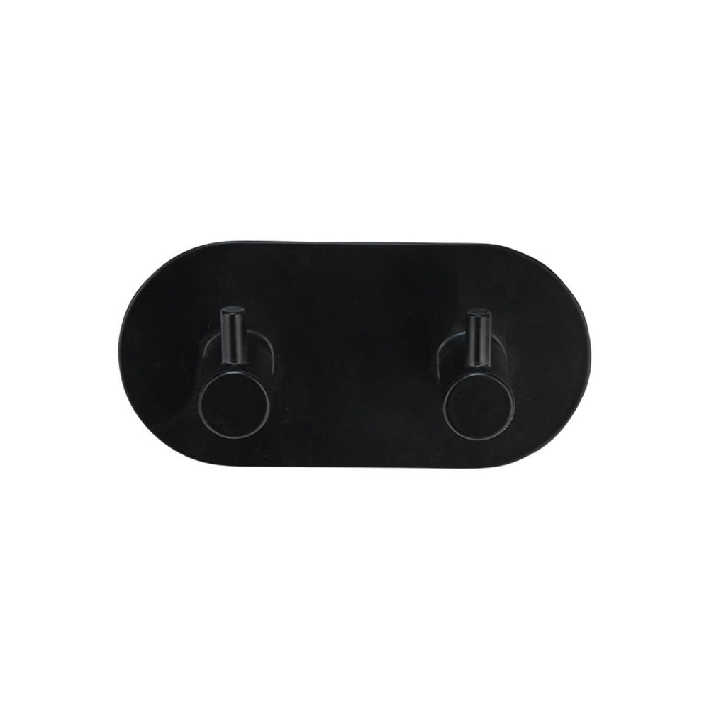 Κρεμάστρα Επιτοίχια Διπλή Μεταλλική Με Στρογγυλή Βάση Μαύρη Estia