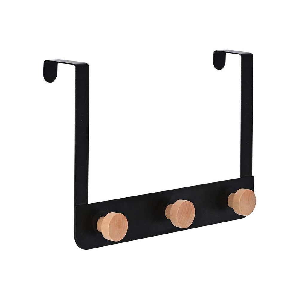 Κρεμάστρα Πόρτας 3 Θέσεων Μαύρη Μεταλλική Estia