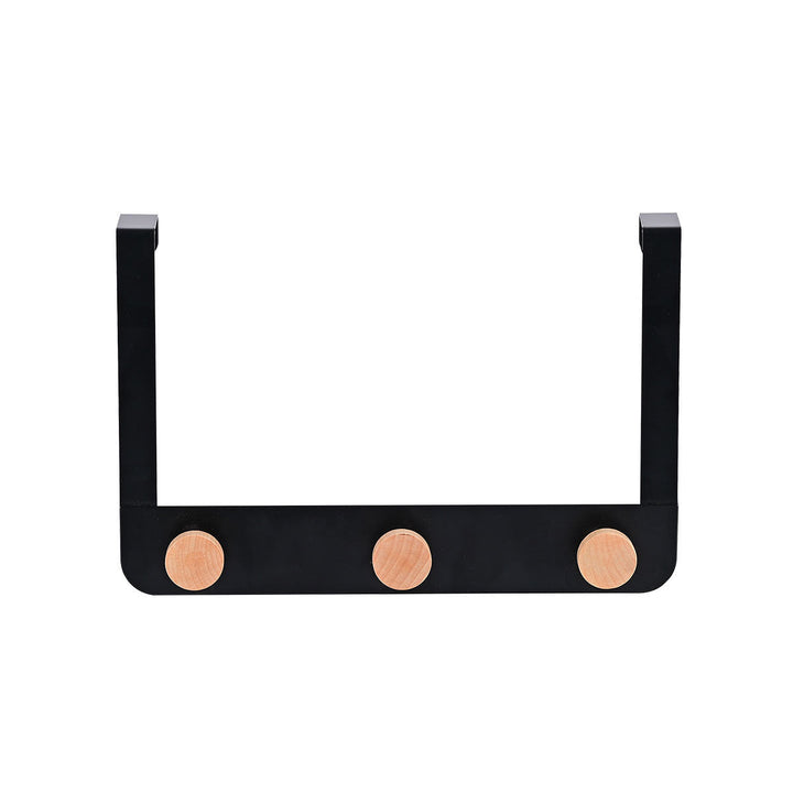 Κρεμάστρα Πόρτας 3 Θέσεων Μαύρη Μεταλλική Estia