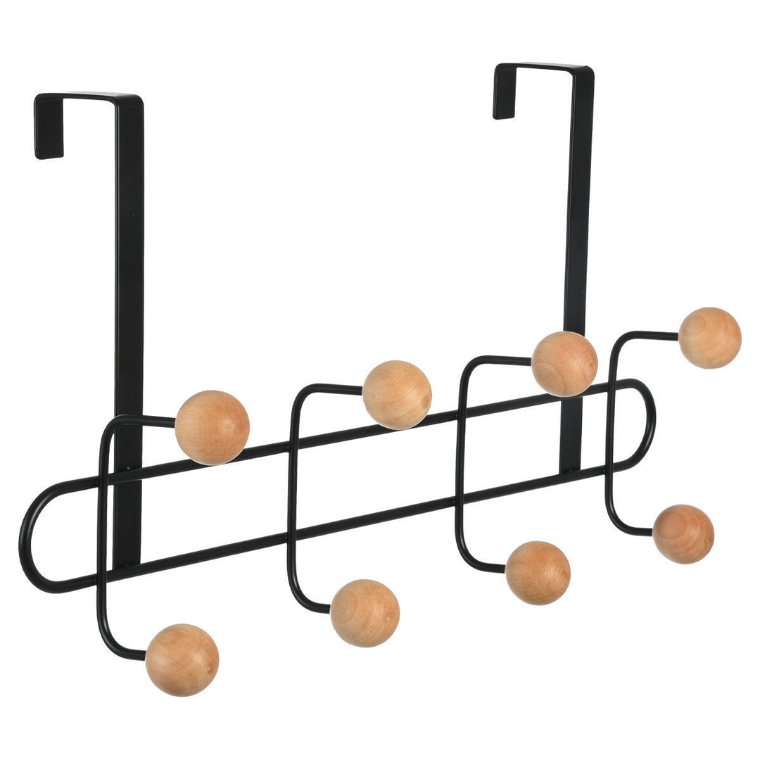 Κρεμάστρα Πόρτας Μεταλλική 41X75X23cm 8 Θέσεων Μαύρη Estia